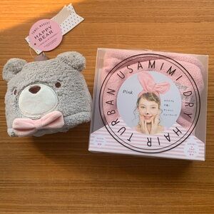Set of two cute towels items bear bunny